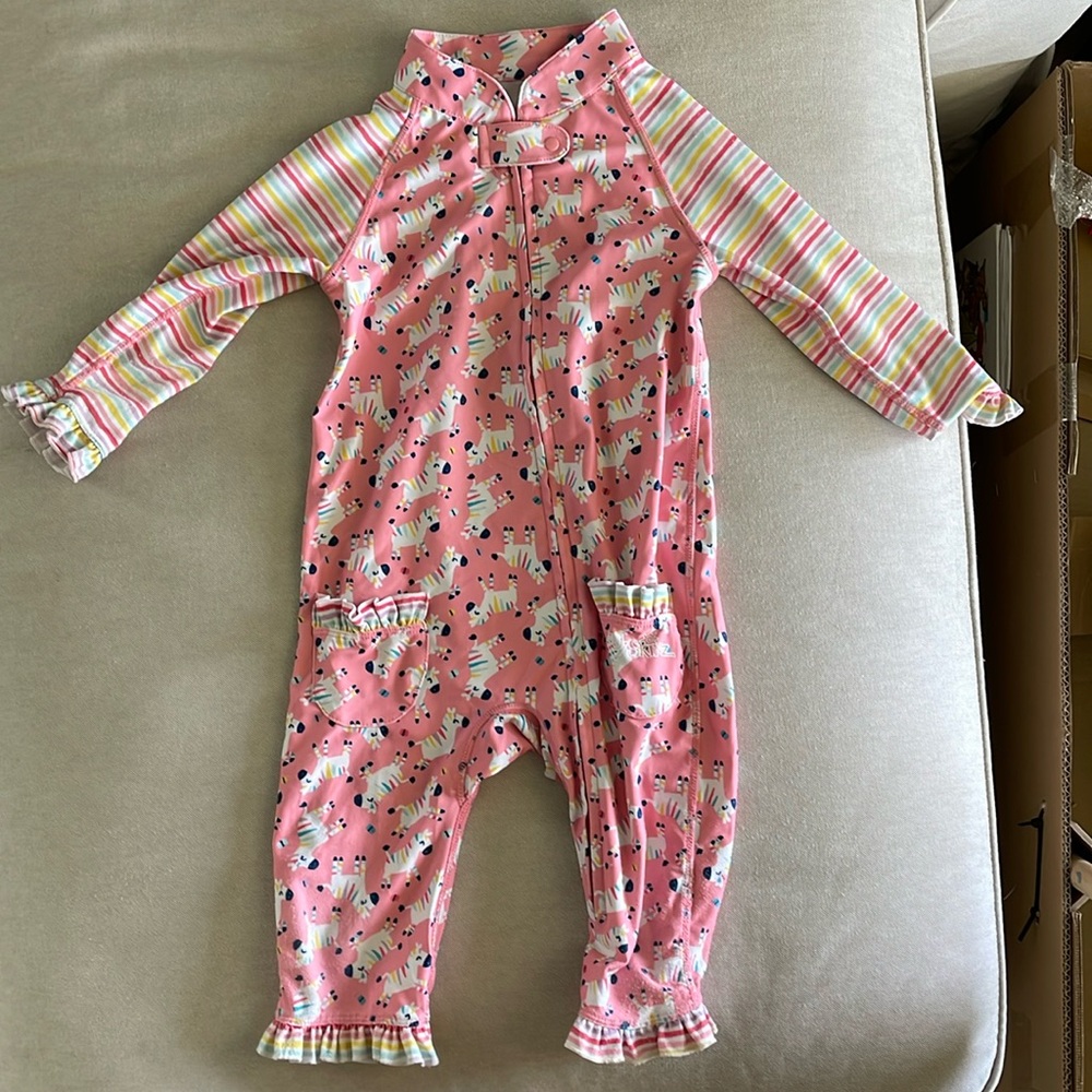 UVSkinz Pink Zebra Print Kids Swimwear